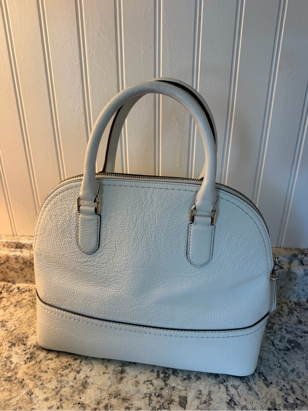 Kate Spade ♠️ McCall Street Carli Leather Satchel White Tassel No Strap - Picture 3 of 14